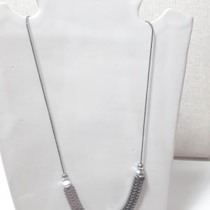 שרשרת כסף קצרה משולבת אבני חן טבעיות כסופות - משלוח חינם בארץ!