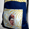 blue denim backpack bag tropical frida kahlo yellow