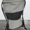 unisex backpack black denim and grey blueish padding cloth