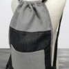 unisex backpack black denim and grey blueish padding cloth