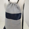 unisex backpack blue denim and light grey blueish padding cloth