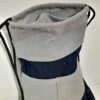 unisex backpack blue denim and light grey blueish padding cloth