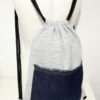 unisex backpack blue denim and light grey padding cloth