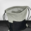 unisex backpack dark blue denim and thick light grey stripes corduroy