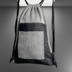 unisex_backpack_black_denim_and__grey_stripes_padding_cloth_1-removebg-preview