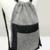 unisex_backpack_black_denim_and__grey_stripes_padding_cloth_1-removebg-preview